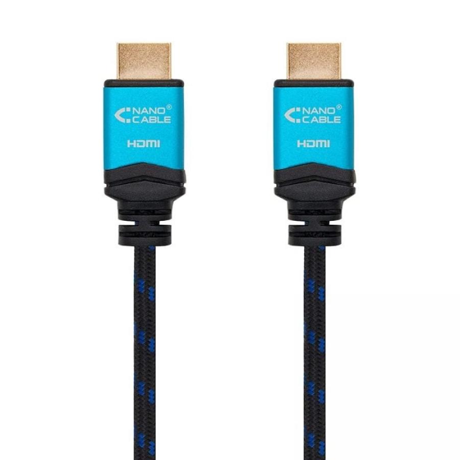 Cable HDMI 2.0 4K Nanocable 10.15.3707/ HDMI Macho - HDMI Macho/ 7m/ Negro/ Azul