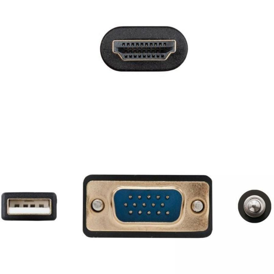 Cable Conversor Nanocable 10.15.4612/ HDMI Macho - VGA Macho/ Jack 3.5 Macho/ USB Macho/ 1.8m/ Negro