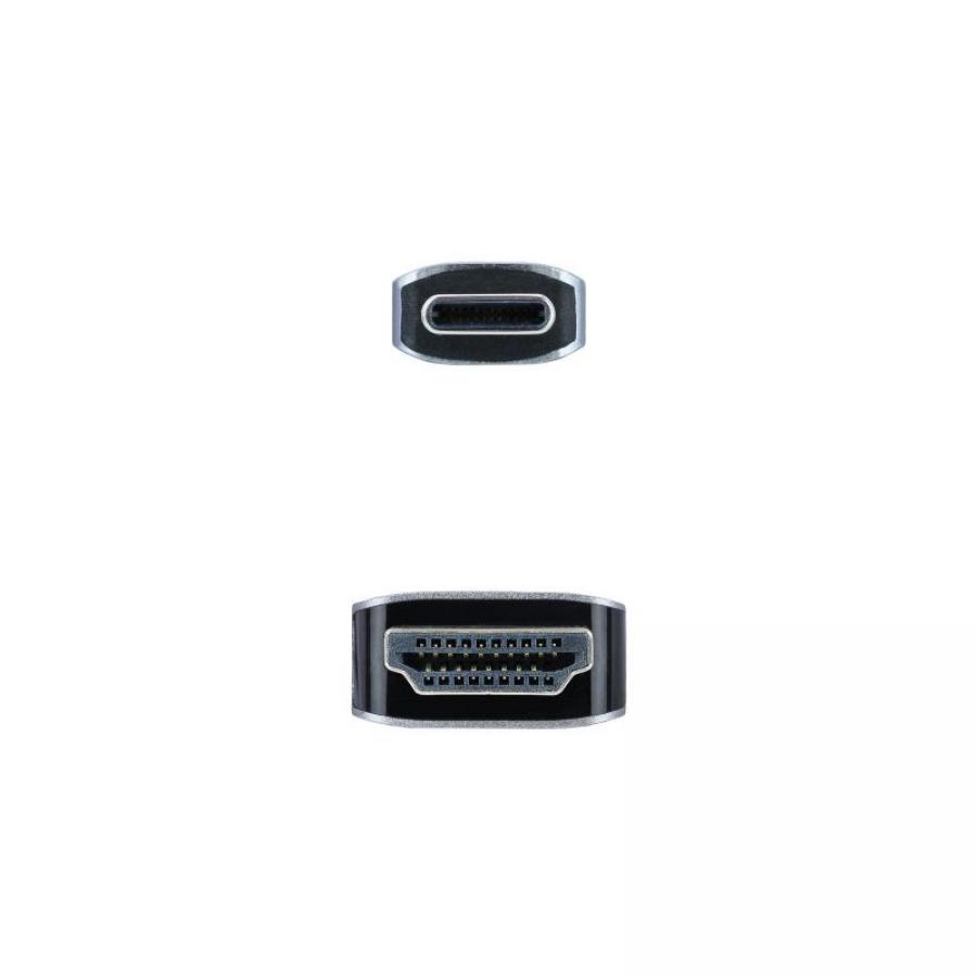 Cable Conversor Nanocable 10.15.5103/ USB Tipo-C Macho - HDMI Macho/ 3m/ Negro