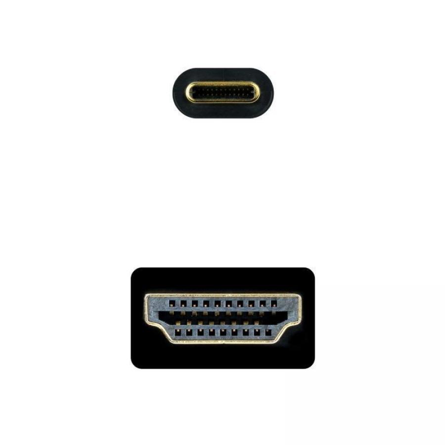 Cable Conversor Nanocable 10.15.5133/ USB Tipo-C Macho - HDMI Macho/ 3m/ Negro
