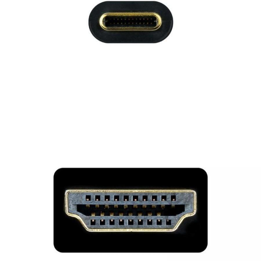 Cable Conversor Nanocable 10.15.5135/ USB Tipo-C Macho - HDMI Macho/ 5m/ Negro