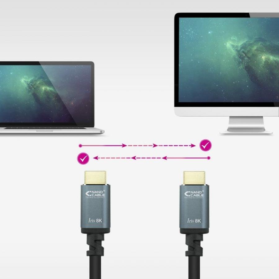 Cable HDMI 2.1 IRIS 8K Nanocable 10.15.8010/ HDMI Macho - HDMI Macho/ 10m/ Negro