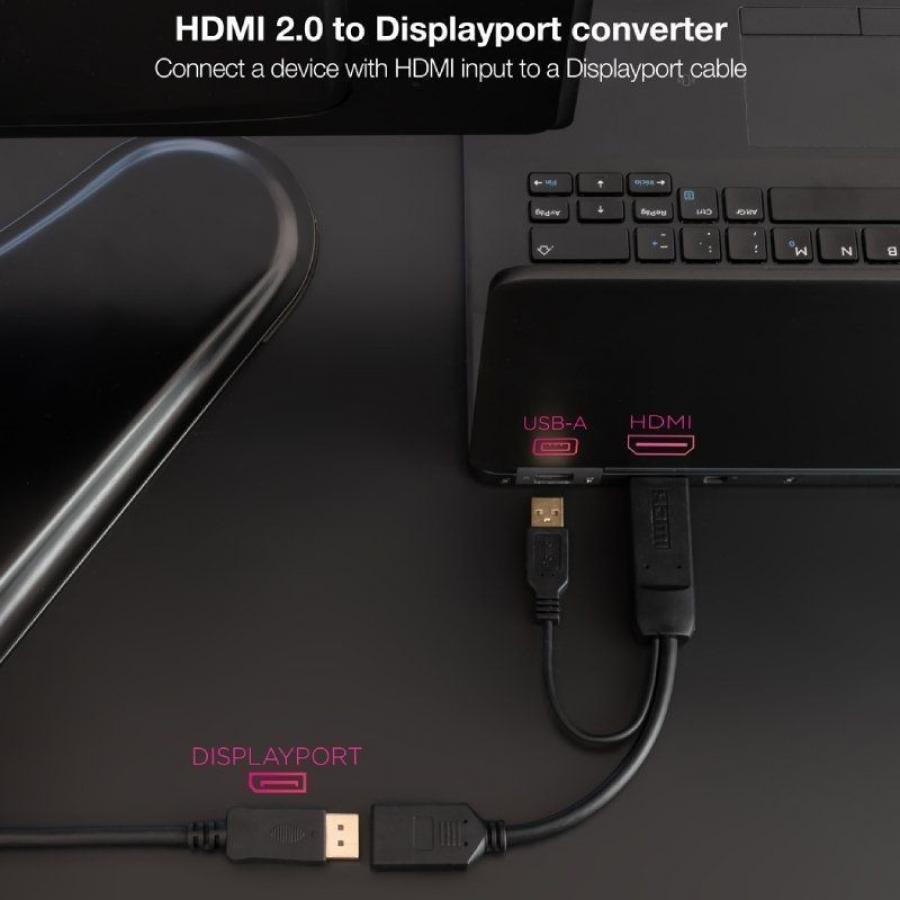 Cable Conversor Nanocable 10.16.0205/ HDMI Macho - DisplayPort Hembra/ 20cm/ Negro