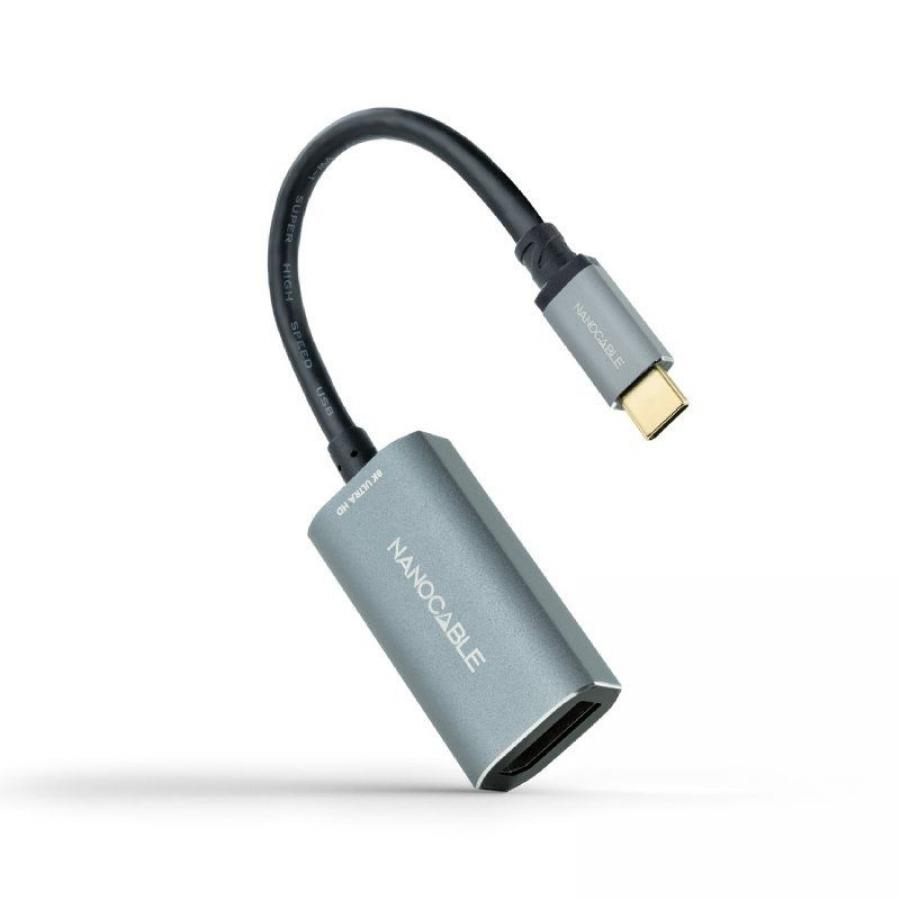 Conversor Nanocable 10.16.4104-G/ USB Tipo-C Macho - DisplayPort Hembra/ 15cm/ Gris