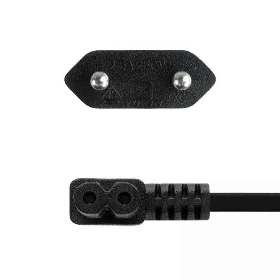 Cable Alimentación Acodado Nanocable 10.22.0503/ CEE7/16 Macho - C7 Hembra/ 3m/ Negro