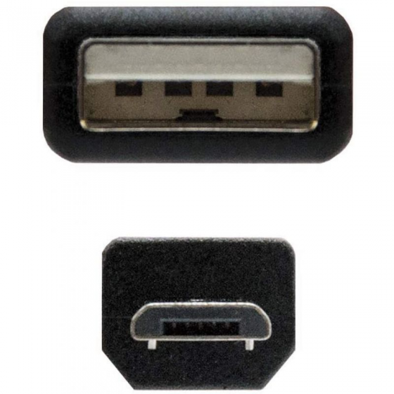 Cable USB 2.0 Nanocable 10.01.0503/ USB Macho - MicroUSB Macho/ 3m/ Negro
