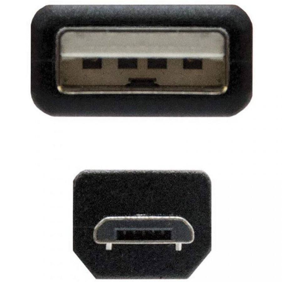 Cable USB 2.0 Nanocable 10.01.0503/ USB Macho - MicroUSB Macho/ 3m/ Negro