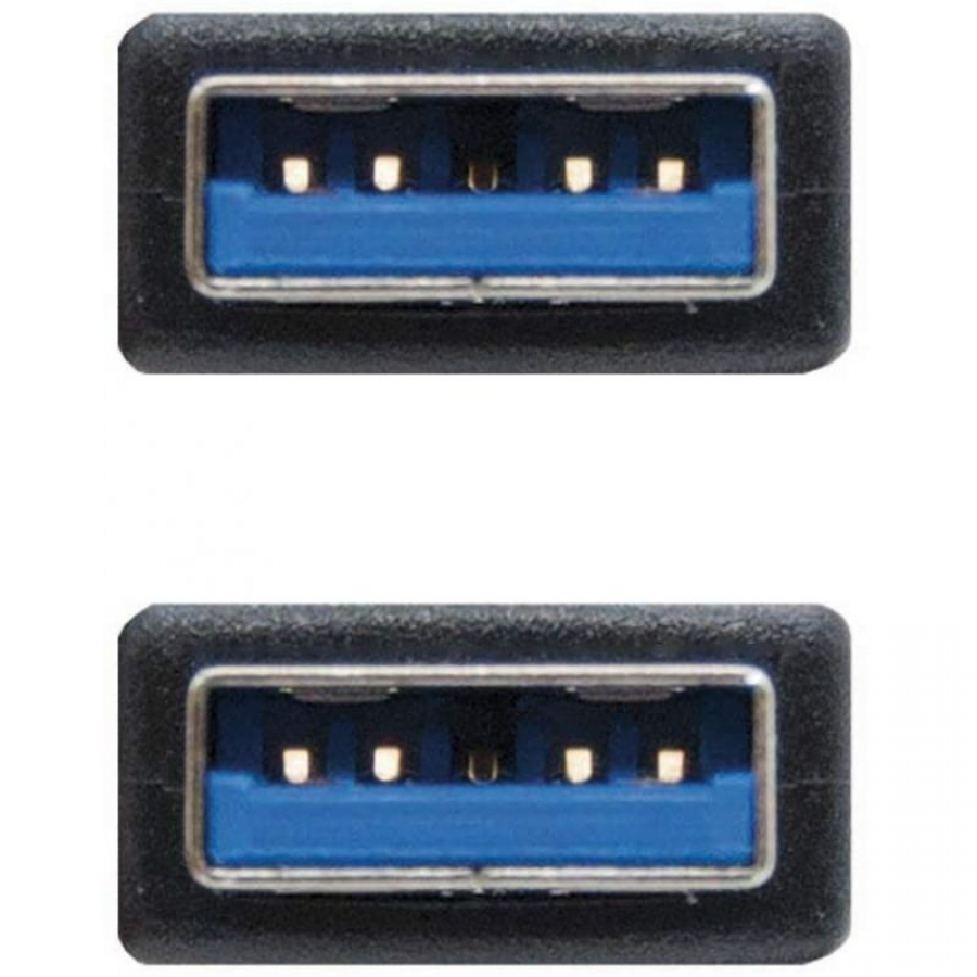 Cable USB 3.0 Nanocable 10.01.1002-BK/ USB Macho - USB Macho/ 5Gbps/ 2m/ Negro