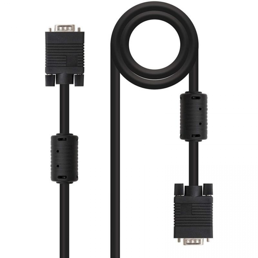 Cable SVGA Nanocable 10.15.0101/ VGA Macho - VGA Macho/ 1m/ Negro