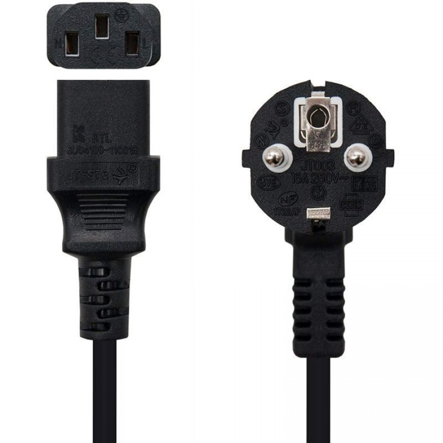 Cable Alimentación Nanocable 10.22.0102/ Schuko Macho - C13 Hembra/ 1.5m/ Negro