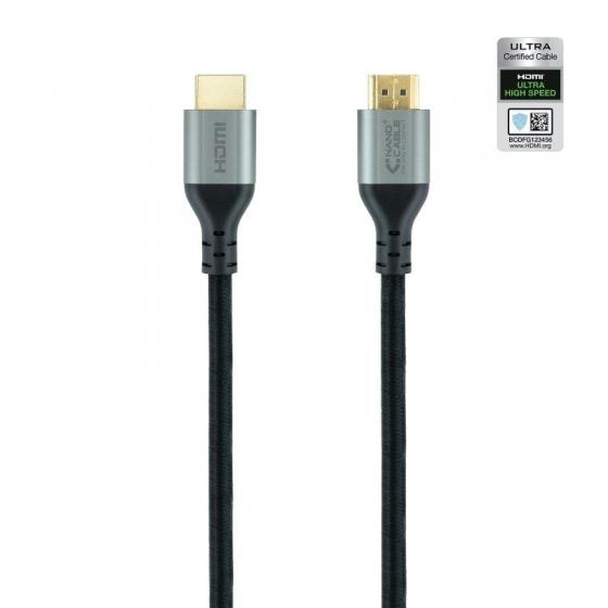 Cable HDMI 2.1 8K Nanocable 10.15.8102 HDMI Macho - HDMI Macho 2m Certificado Negro