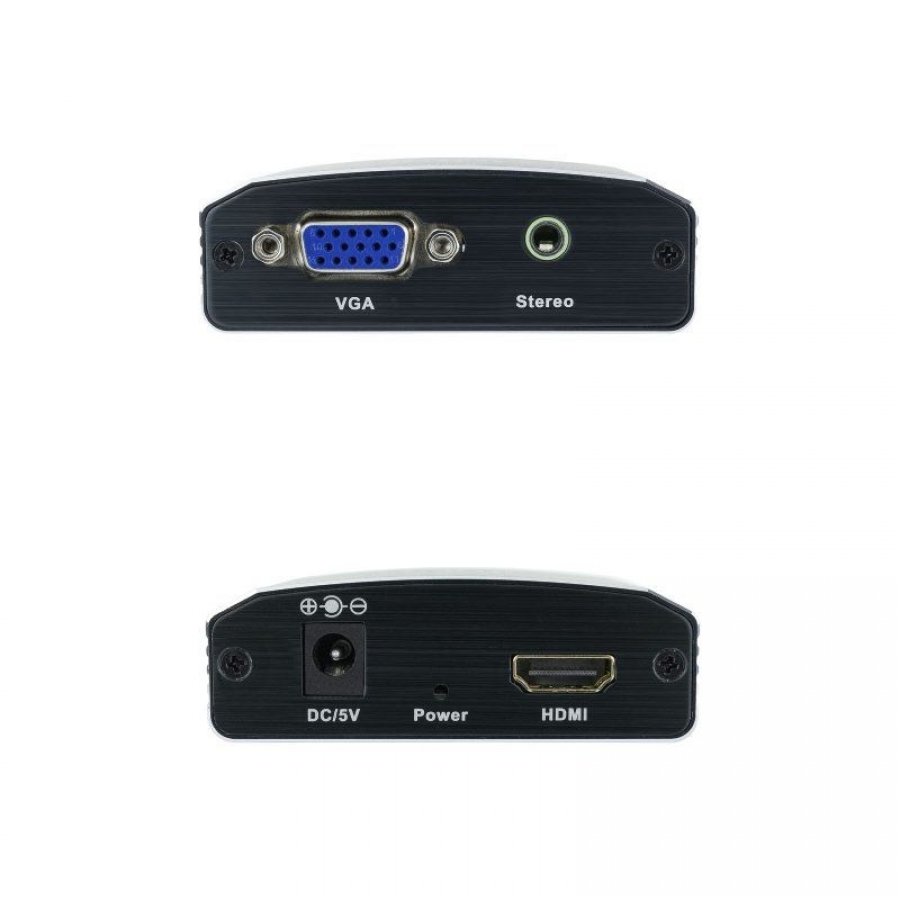 Conversor Nanocable 10.16.2101-BK/ HDMI Hembra - VGA Hembra/ Jack 3.5 Hembra/ 15cm/ Negro