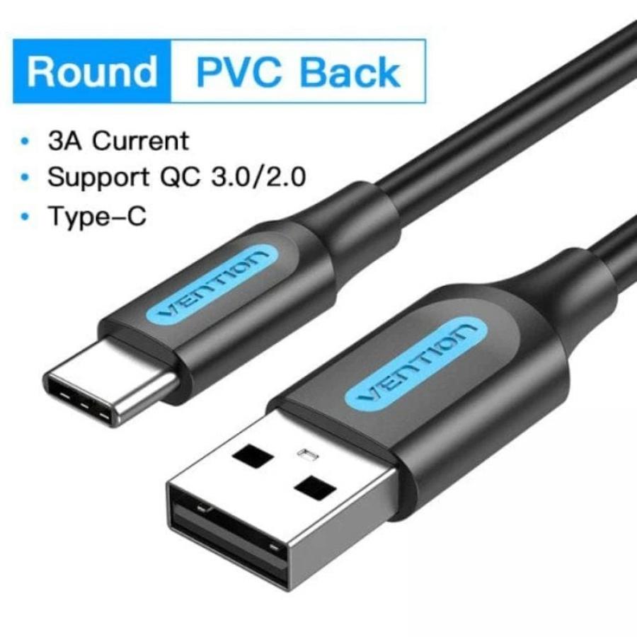 Cable USB 2.0 Tipo-C Vention COKBC/ USB Macho - USB Tipo-C Macho/ 480Mbps/ 25cm/ Gris