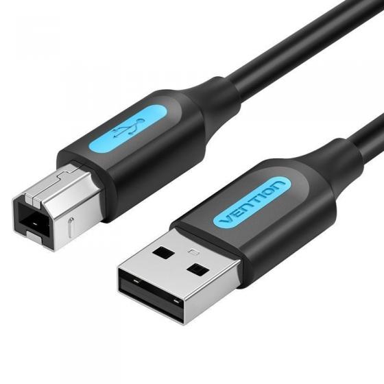 Cable USB 2.0 Impresora Vention COQBF/ USB Macho - USB Macho/ 1m/ Negro