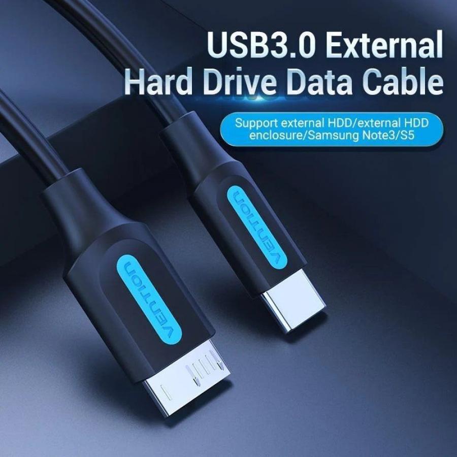 Cable USB 3.0 Vention CQABD/ microUSB Macho - USB Tipo-C Macho/ 5Gbps/ 50cm/ Negro