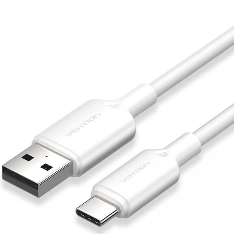 Cable USB 2.0 Tipo-C Vention CTQWH/ USB Tipo-C Macho - USB Macho/ Hasta 60W/ 480Mbps/ 2m/ Blanco