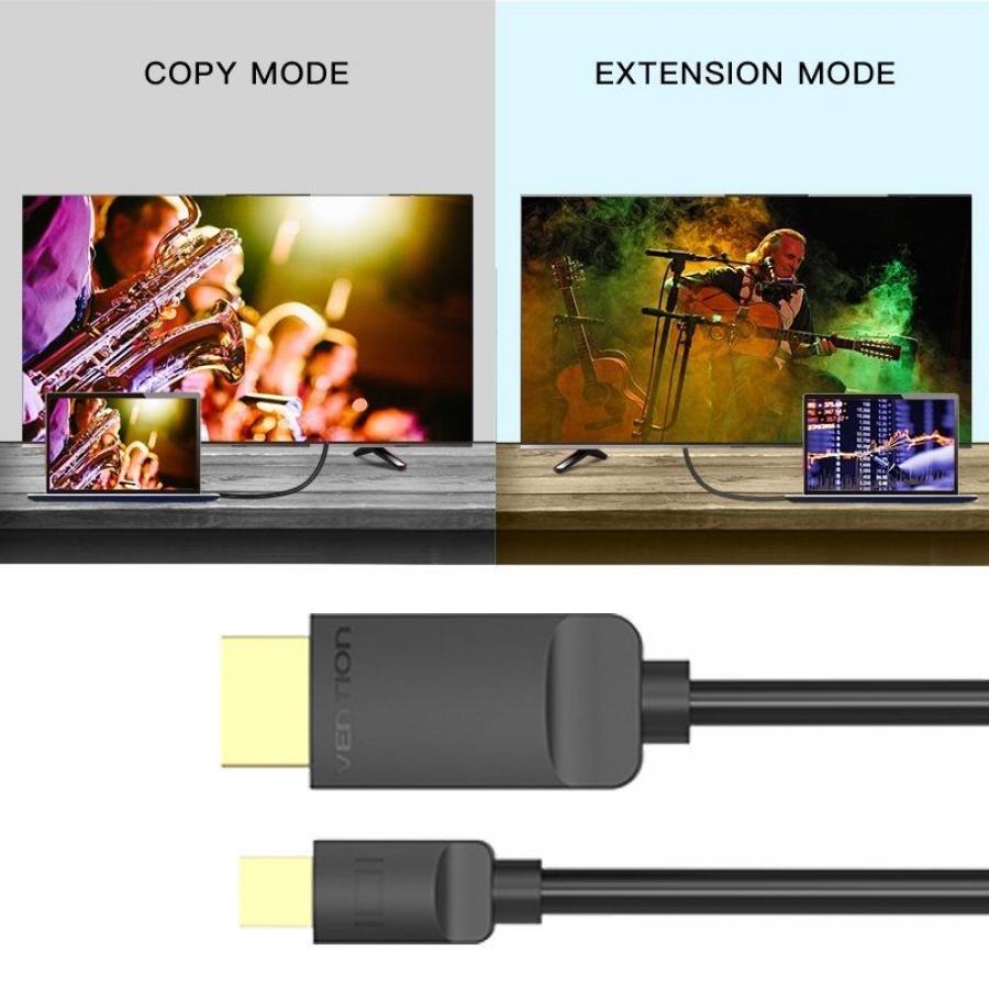 Cable Mini DisplayPort 1.4 4K Vention HAABH/ Mini DisplayPort Macho - DisplayPort Macho/ 2m/ Negro