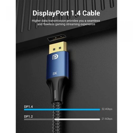 Cable DisplayPort 1.4 8K Vention HCELG/ DisplayPort Macho - DisplayPort Macho/ 1.5m/ Azul
