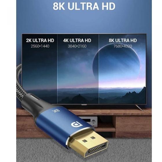 Cable DisplayPort 1.4 8K Vention HCELF/ DisplayPort Macho - DisplayPort Macho/ 3m/ Azul