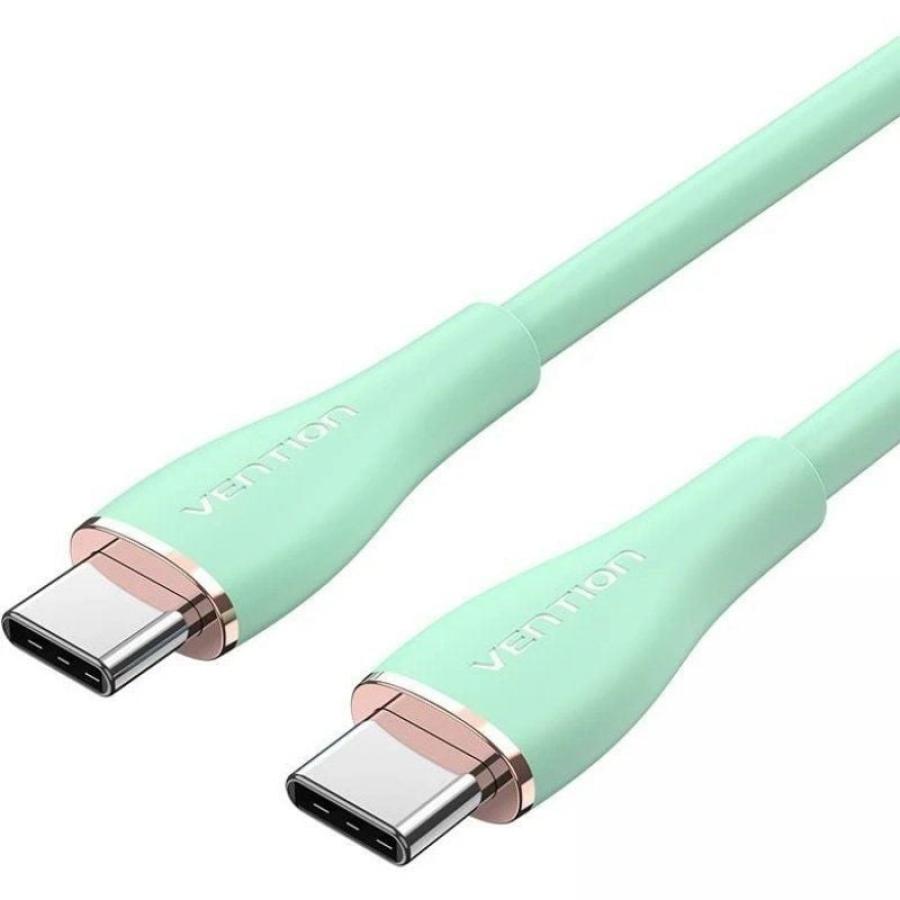 Cable USB 2.0 Tipo-C Vention TAWGF/ USB Tipo-C Macho - USB Tipo-C Macho/ Hasta 100W/ 480Mbps/ 1m/ Verde