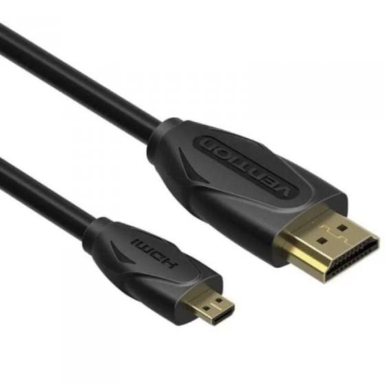 Cable HDMI Vention VAA-D03-B300/ HDMI Macho - Micro HDMI Macho/ 3m/ Negro