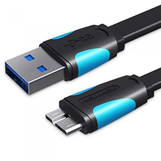 Cable USB 3.0 Vention VAS-A12-B025/ USB Micro B Macho - USB Macho/ 25cm/ Azul y Negro