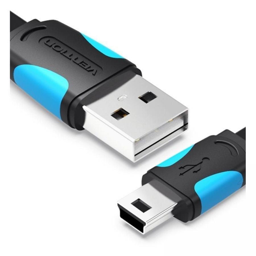 Cable USB 2.0 Vention VAS-A14-B150/ Mini USB Macho - USB Macho/ 480Mbps/ 1.5m/ Azul y Negro