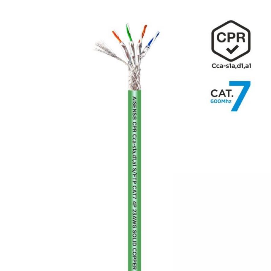Bobina de Cable RJ45 SFTP AWG23 LSZH CPR Cca Aisens A146-0667 Cat.7/ 305m/ Verde