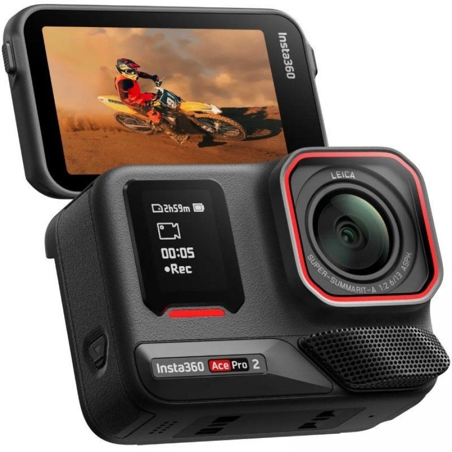 Cámara Digital Deportiva Insta360 Ace Pro 2 Pack de 2 Baterías/ 8K/ Ángulo de visión 180º/ Negra
