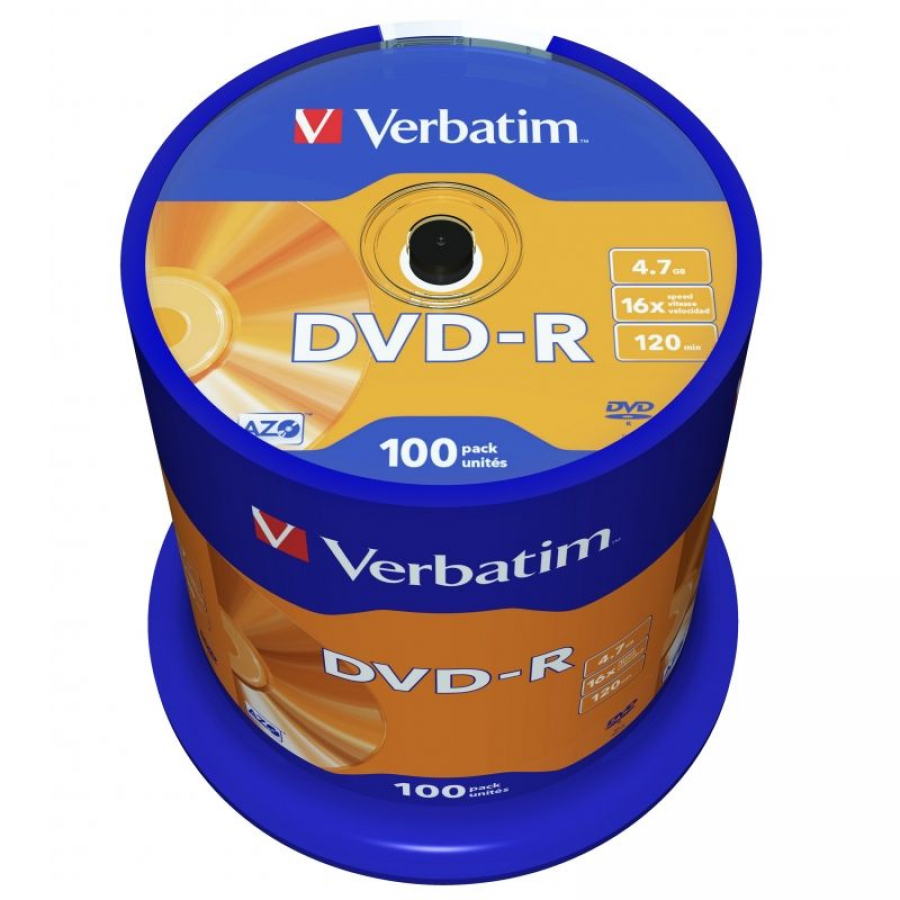 DVD-R Verbatim Advanced AZO 16X/ Tarrina-100uds