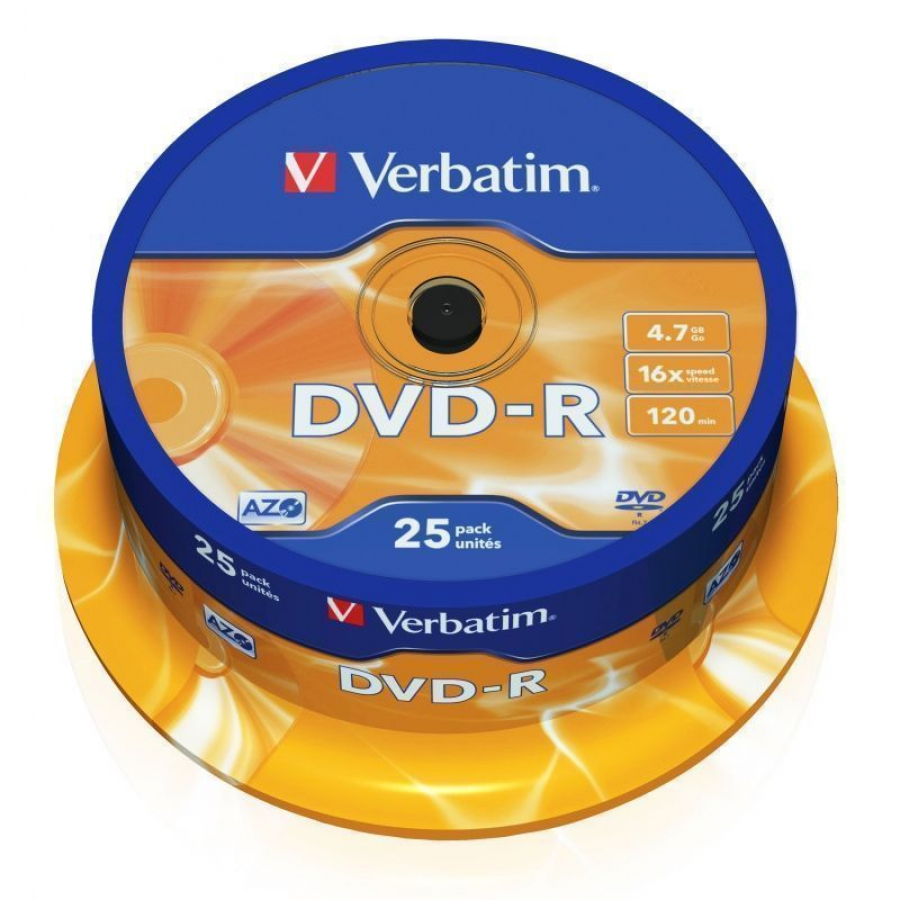 DVD-R Verbatim Advanced AZO 16X/ Tarrina-25uds