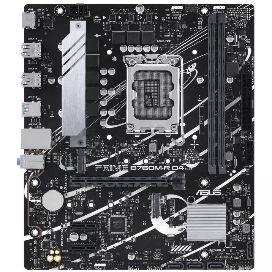 Placa Base Asus Prime B760M-R D4 Socket 1700/ DDR4/ PCIe 4.0/ Micro ATX