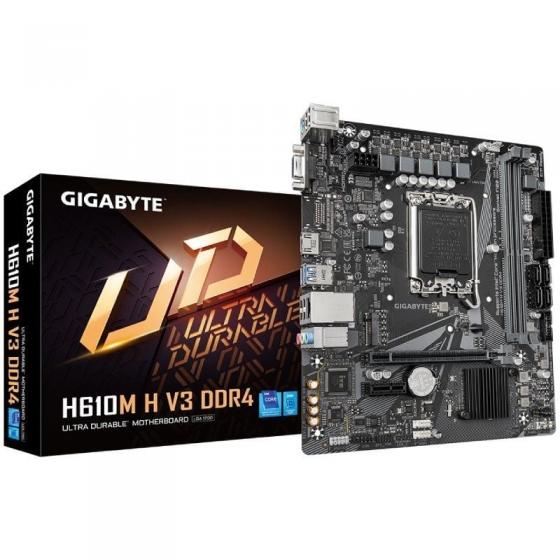 Placa Base Gigabyte H610M H V3 DDR4 Socket 1700/ DDR4/ PCIe 4.0/ Micro ATX