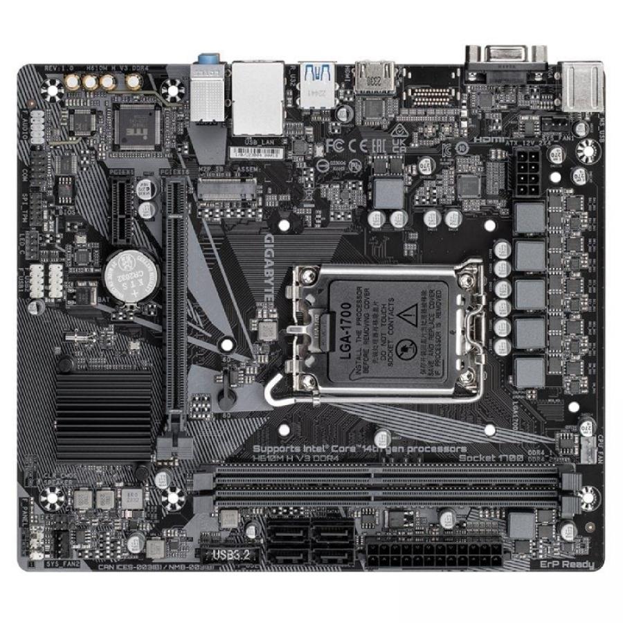 Placa Base Gigabyte H610M H V3 DDR4 Socket 1700/ DDR4/ PCIe 4.0/ Micro ATX
