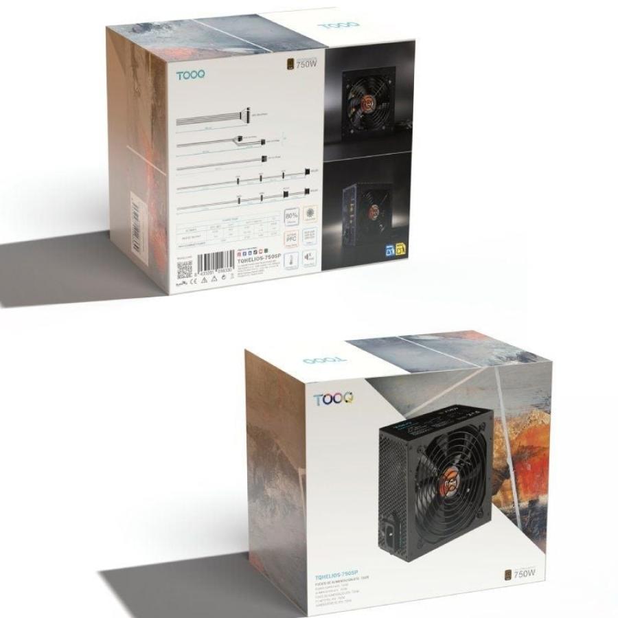 Fuente de Alimentación TooQ TQHELIOS-750SP/ 750W/ Ventilador 12cm/ 80 Plus Bronze