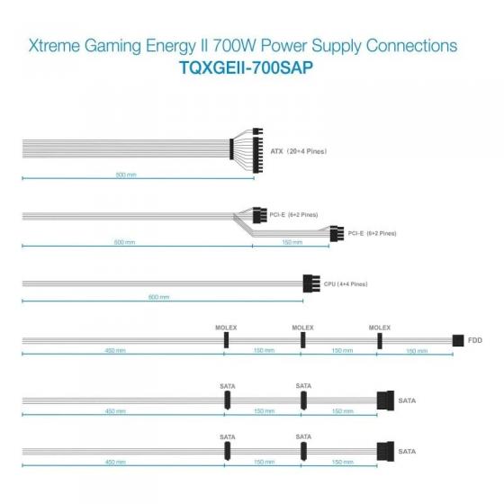 Fuente de Alimentación TooQ TQXGEII-700SAP/ 700W/ Ventilador 14cm/ 80 Plus Bronze