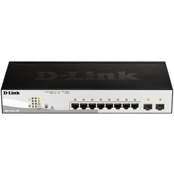 Switch D-Link DGS-1210-10P 10 Puertos RJ-45 Gigabit 10/100/1000 PoE SFP