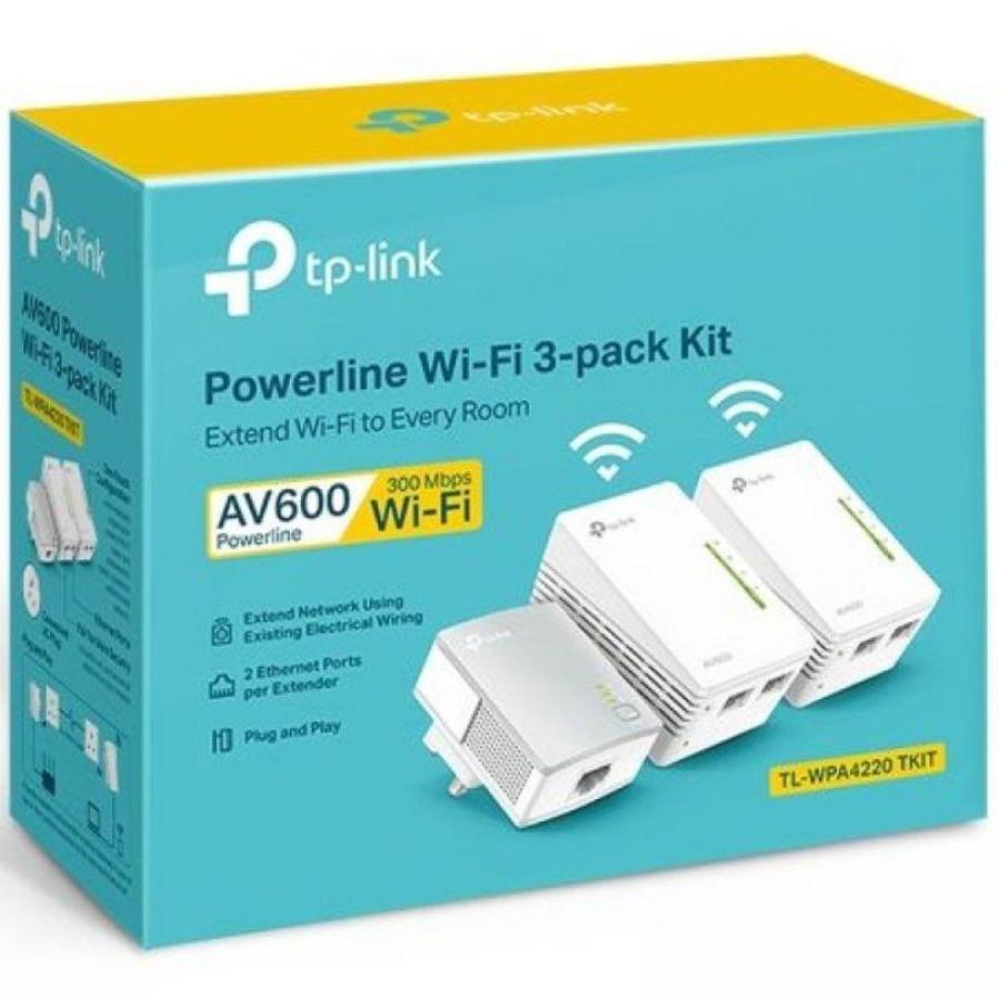 Adaptador Powerline TP-Link WPA4220TKit 500Mbps/ Alcance 300m/ Pack de 3