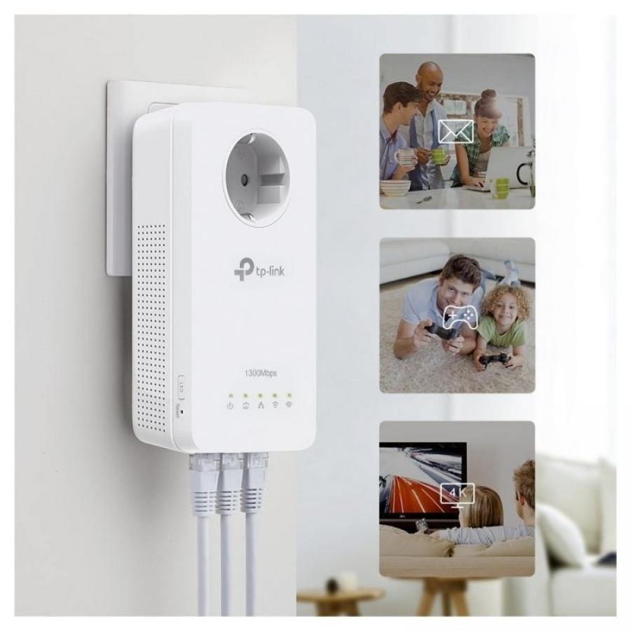 Adaptador Powerline TP-Link TL-WPA8631P 1300Mbps/ Alcance 300m/ Pack de 2