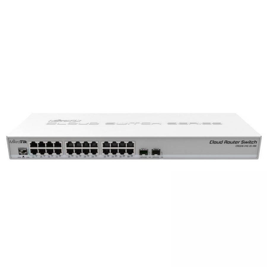 Switch Router Mikrotik CRS326-24G-2S+RM 26 Puertos/ RJ45 10/100/100/ SFP/ PoE
