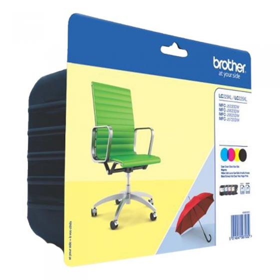 Cartucho de Tinta Original Brother LC-229 LC-225XL Alta Capacidad Multipack Cian Magenta Amarillo Negro