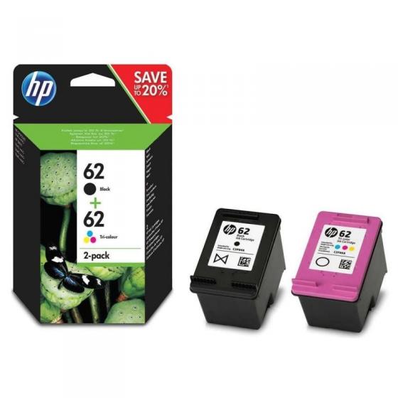 Cartucho de Tinta Original HP  62 Multipack Negro Tricolor
