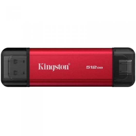 Disco Externo SSD Kingston Dual Portable SSD 512GB/ USB Tipo-C y USB 3.2/ Rojo