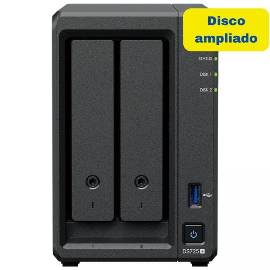 NAS Synology Diskstation DS725+/ 2 Bahías 3.5'- 2.5'/ 4GB DDR4/ 8TB/ Formato Torre