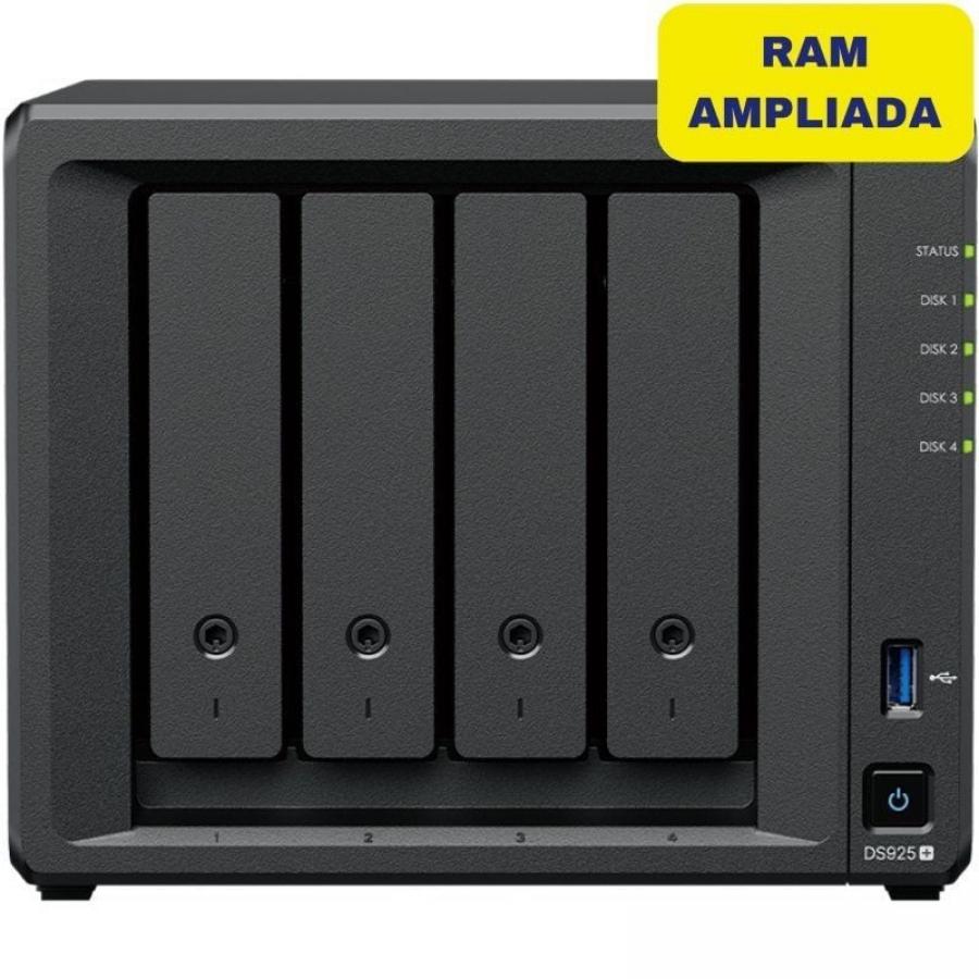 NAS Synology Diskstation DS925+/ 4 Bahías 3.5'- 2.5'/ 16GB DDR4/ Formato Torre