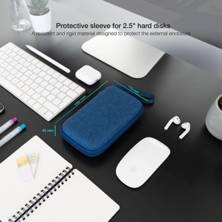 Funda para Disco Externo de 2.5' TooQ TQBC-E2503PB/ Azul Pacífico