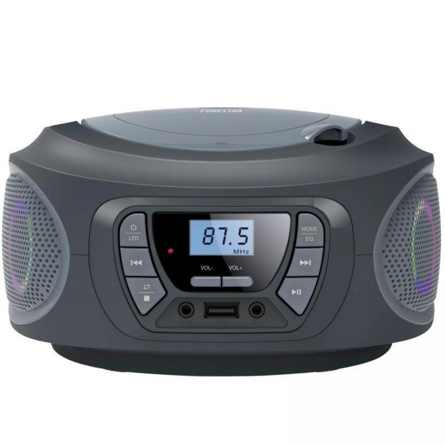 Radio CD Fonestar BOOM-ONE-G/ 13W/ con Cable/ a Pilas/ Gris