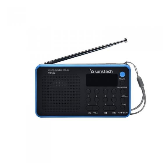 Radio Portátil Sunstech RPDS32BL/ con Batería/ Negra y Azul