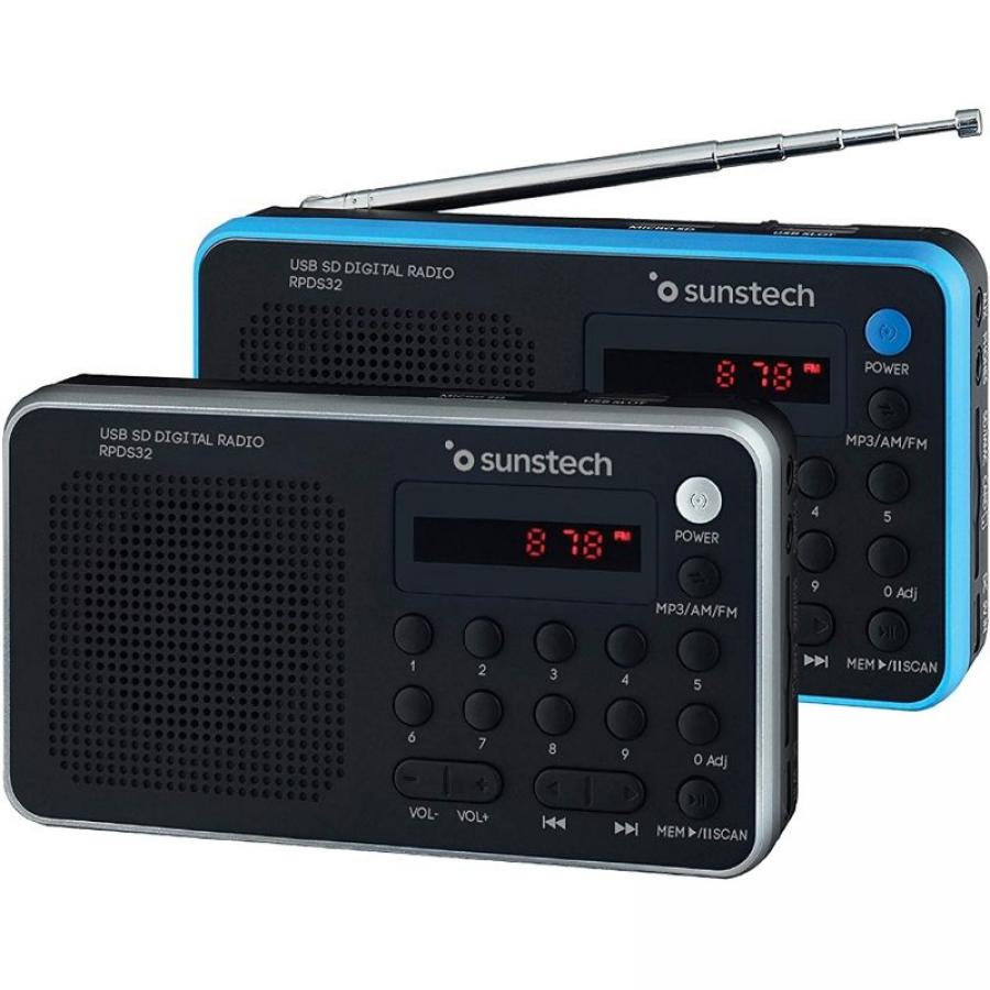 Radio Portátil Sunstech RPD32SL/ con Batería/ Negra y Plateada