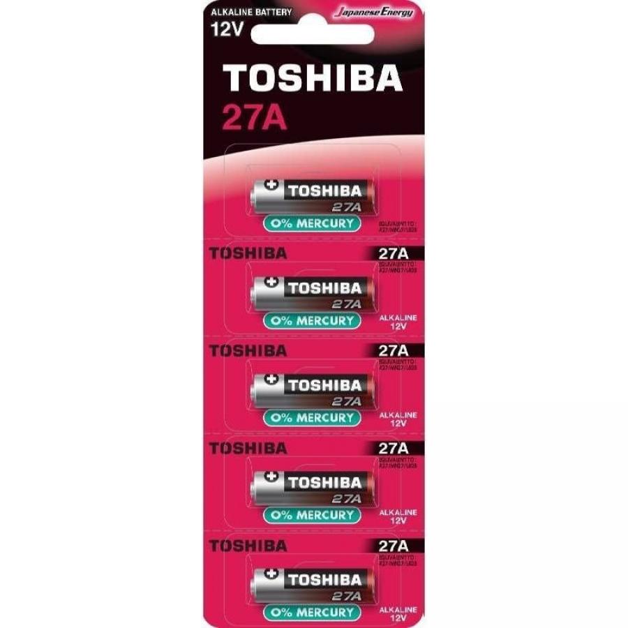 Pack de 5 Pilas 12V Toshiba 27A/ 12V/ Alcalinas
